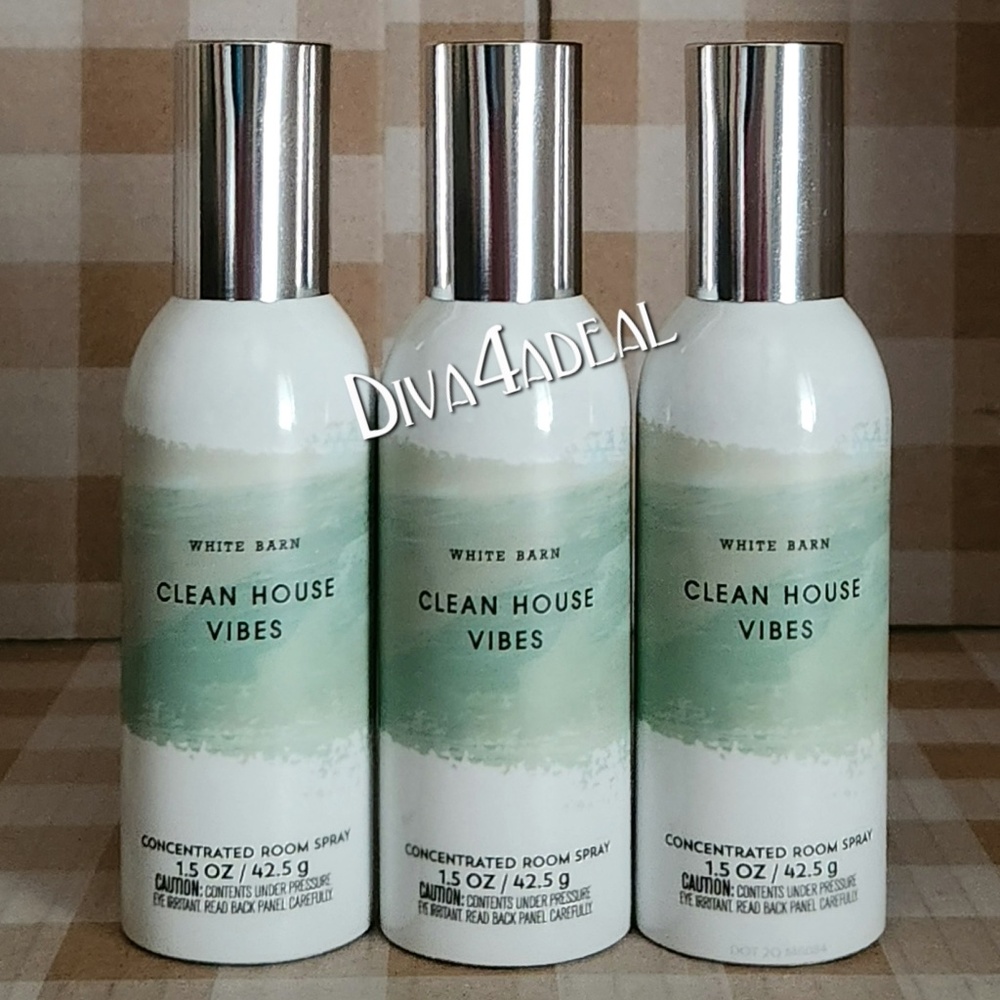 3x Bath & Body Works CLEAN HOUSE VIBES 1.5 oz Concentrated Room Sprays
